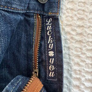 Lucky Brand Riley Slouchy Skinny Blue Denim Jeans Sz 12/31 (MEASURES 35x32.5)